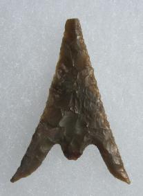 Second side of authentic ancient Gunther swept-wing style arrowhead.