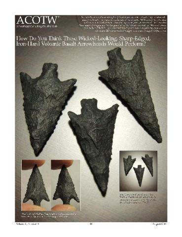 ACOTW--Vol2-Num8--August 2010--Arrowhead Collecting On The Web, basalt Wallula Gap arrowheads ex John Cockrell collection