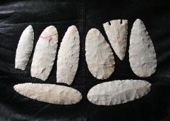 Paleo and Archaic Style Blades of Keokuk Chert -- 2006 A.D.