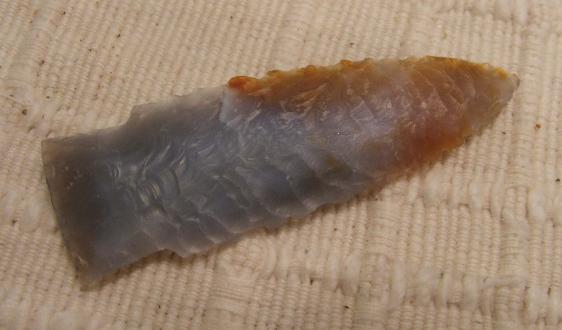Paleo-Indian Scottsbluff Style Dart Point -- Paiute Agate -- 2007 A.D.